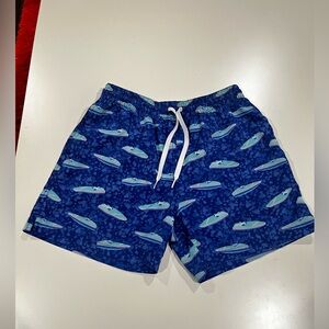 Chubbies “The Speeders” Blue Speed Boat Patterned Swim Shorts